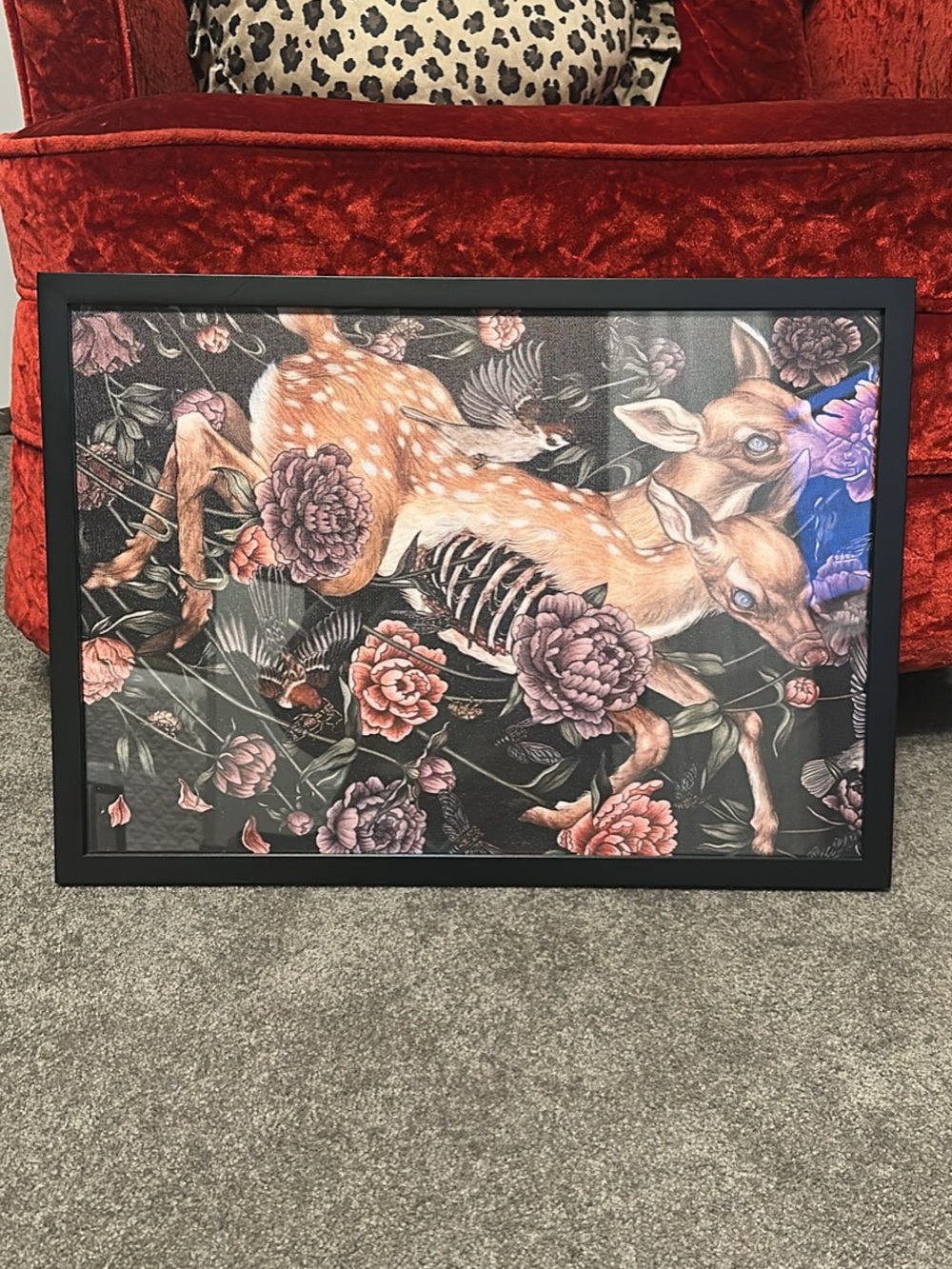 Framed Gothic Witchy Deer Art Print